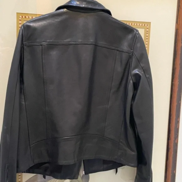 All Saints Dalby Leather Biker Jacket - Picture 13 of 14